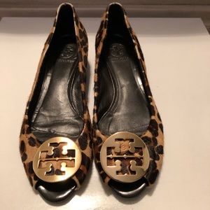 Tory Burch peep toe low heel wedge